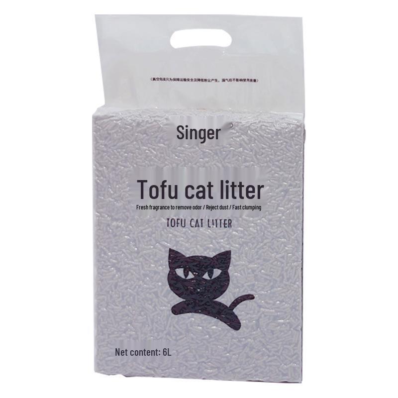 Green Tea Activated Carbon Tofu Cat Litter - 6L, Dust-Free, 2mm, Deodorizing Pet Supplies