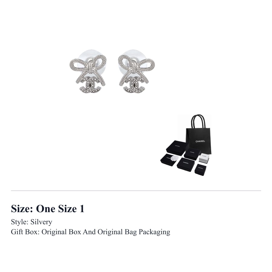 CHANEL Stud Earrings Women's Silver ABG601B22434U4563