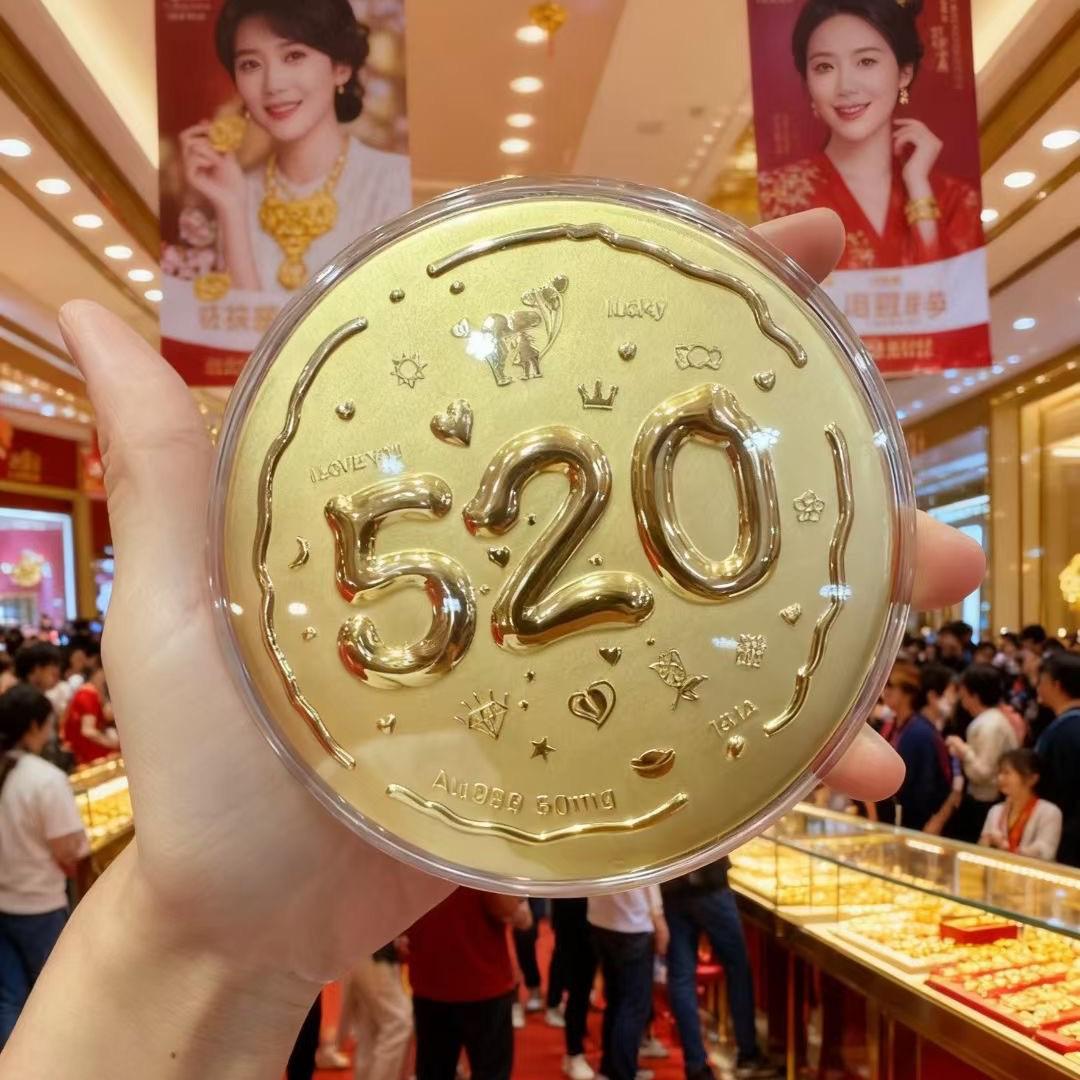 

50 мг Орнамент в виде монеты из чистого золота - Креативный подарок на день рождения и День святого Валентина Gold Foil