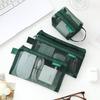 6Pcs/Set Transparent Mesh Storage Pouch Makeup Toiletry Bag Travel Organizer Cable Coin Key Earphone Charger Card Holder