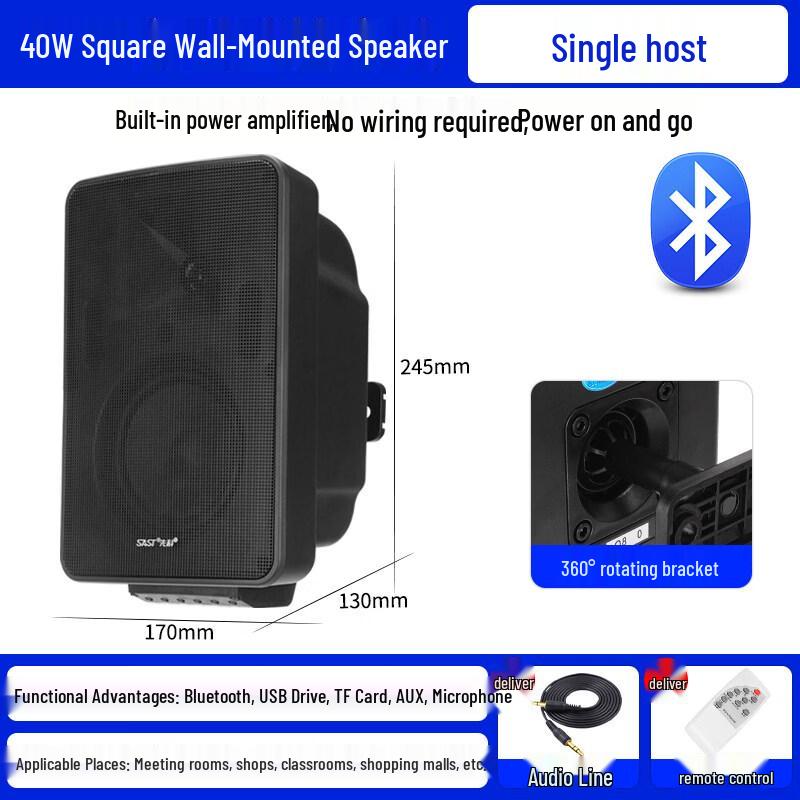 

SAST 40W Square Wireless Bluetooth Wall Speaker (CN version)
