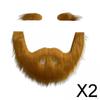 2x False Eyebrow And Beard Set Novelty Mustache Costume Halloween DIY Makeup Fake