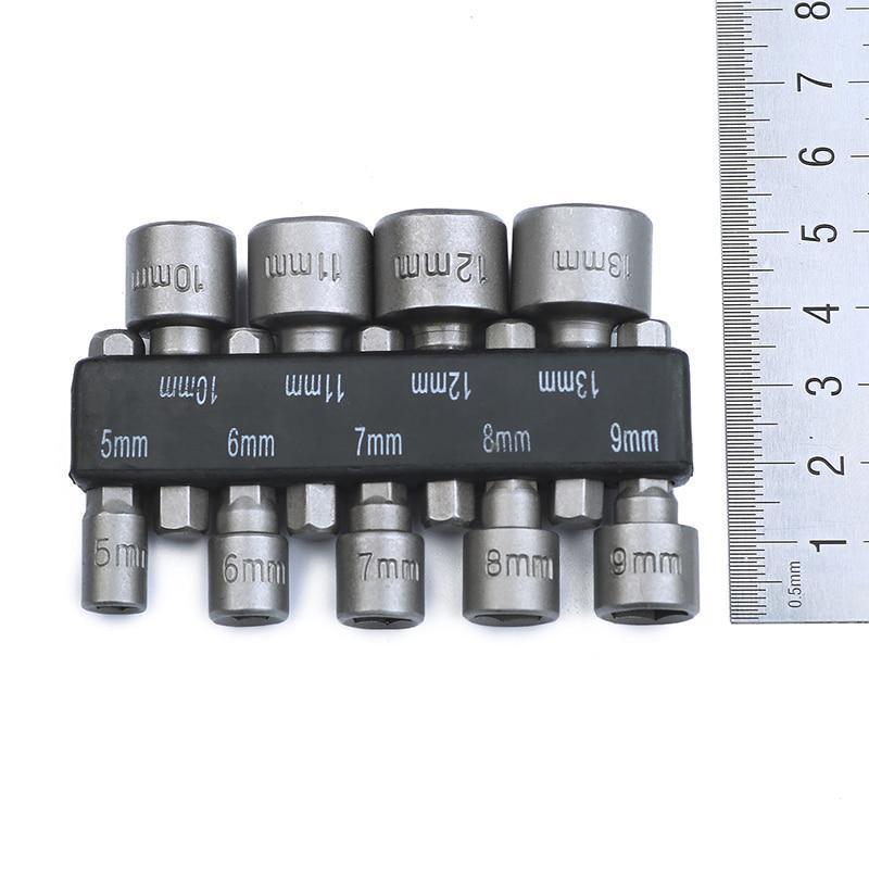 9pcs 5-13mm Bit Screwdriver Inside Locket Head Socket Head No Magnetic Wind Electric Screwdriver Head