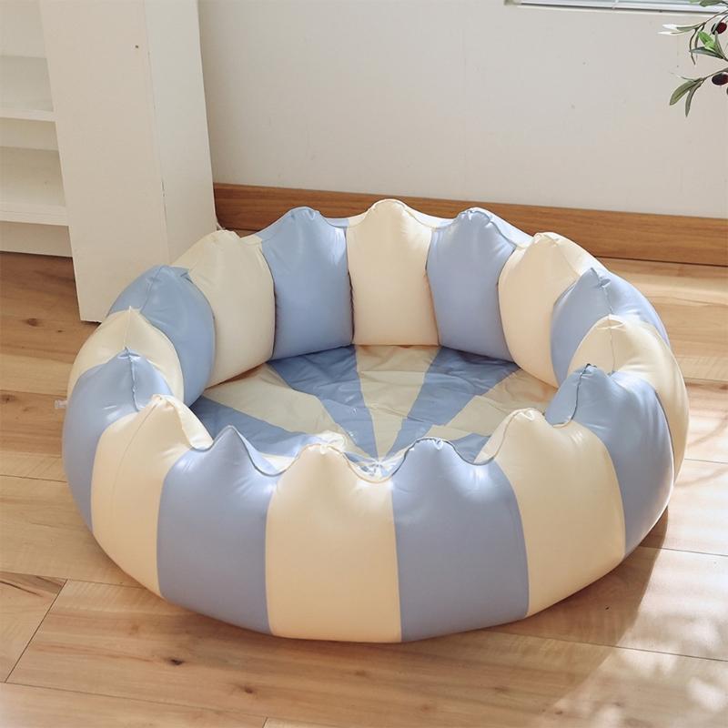 Piscine gonflable d'intérieur hors sol ronde avec anneaux à air sur le dessus pour bébé, piscine gonflable pour enfants dans le jardin