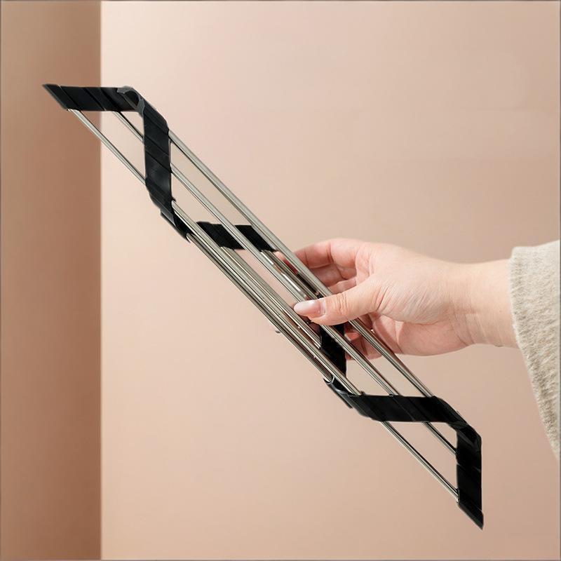 Roll Up Triangle Dish Drying Rack Kitchen Sink Organizer Corner Over The Sink Sponge Rag Holder Foldable Stainless Steel Drainer