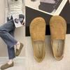2025 New Boken Shoes Women's Matte Casual Soft-soled Single Shoes Women's One-pedal Mother Work Shoes Flat Beanie Shoes