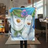 1PC The Snowman Print Flannel Blanket, High quality All Seasons, Home Decor, Warmth and Comfort, Perfect for Christmas Gifts