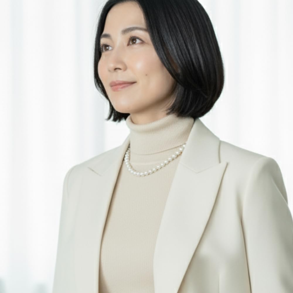 [Sakiya] Shell Pearl Necklace Set 8mm 42cm 40cm 45cm Formal Occasions Pearl White Silver Black Gray Natural EarringsPiercings Box Included Made in
