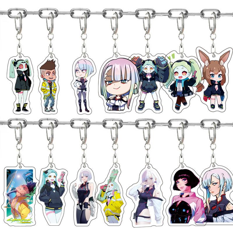 Anime 6cm Acrylketten Cartoon Ringe Tasche Rucksack Geldbörse Hängende Ornamente Fans Sammlungen Merch Geschenk