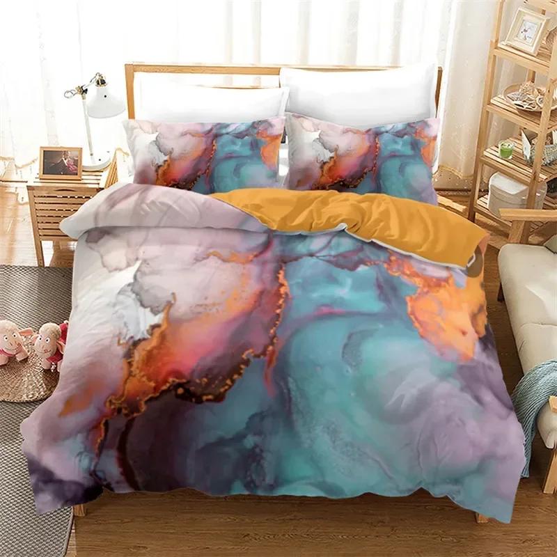 Marble Abstract Geometric Comfortable Duvet Quilt Cover Pillowcase Bedding Set Children Bedroom Decoration Home Textile