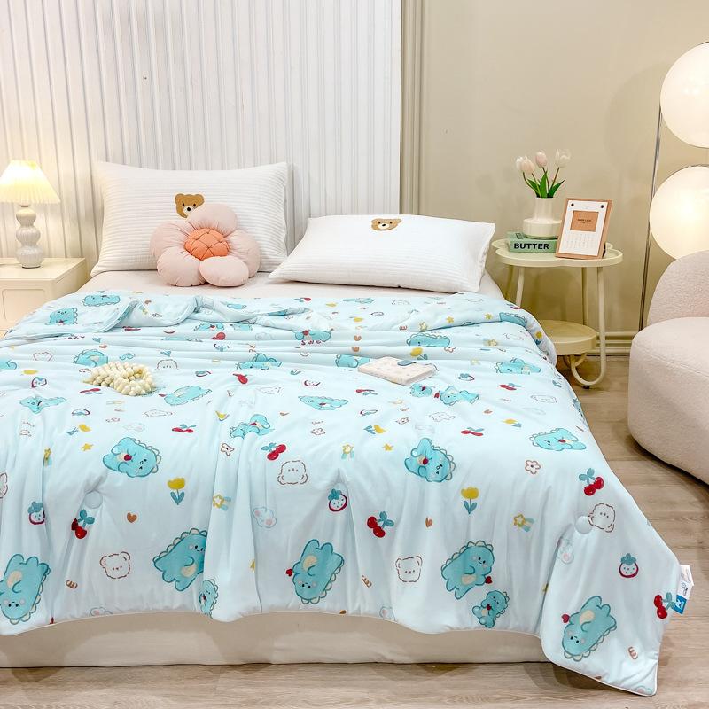 Cool Feeling Class A Ice Cream Summer Cool Quilt, Household Solid Color Summer Quilt Machine Washable Air Conditioner Quilt Summer Ice Silk Thin Quilt