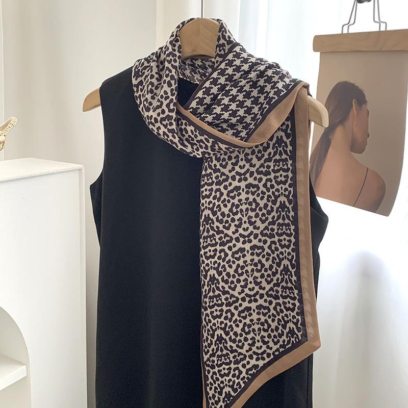 Silk scarf long strip high-end new cashew flower versatile temperament scarf with shirt silk scarf streamer belt