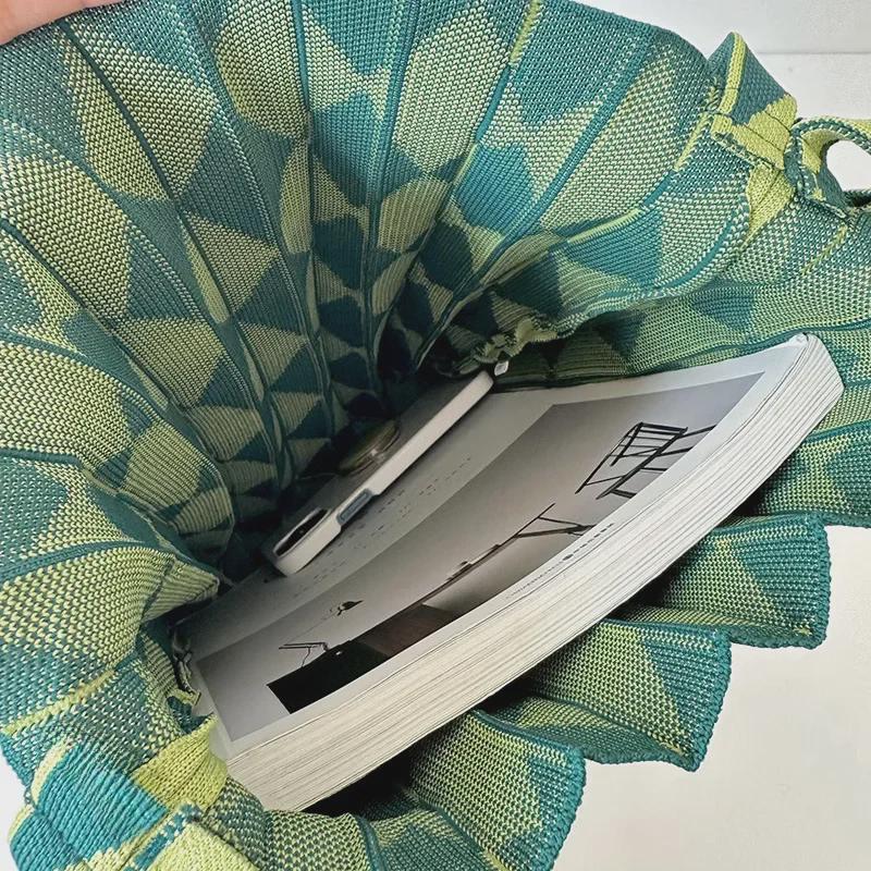 Modische, gestrickte, plissierte Umhängetasche für Damen