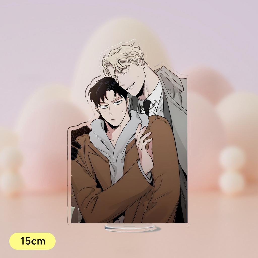Korean Anime Champagne and Roses Acrylic Stand Cartoon Figures Zheng Yiyuan Standing Desktop Collection For Students Prize 15CM