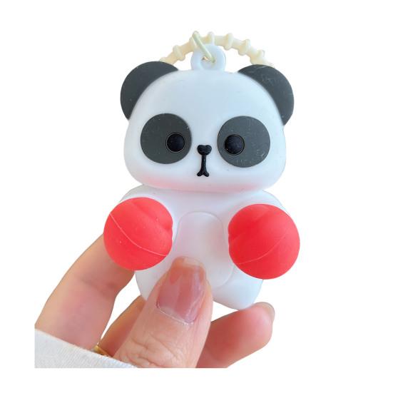 

Keychain Pendant Cartoon Bear Panda Fidget Pendant with Shape Stress Relief Bead Chain Lanyard Keys Bags E