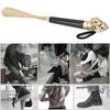 Metal Lion Head Shoe Horn Wooden Long Handle Handled Shoe Lifter Shoe Spoon ToolBlack 49cm