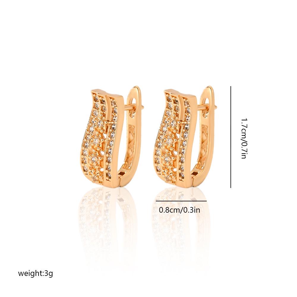 Gold Multi-Style Zircon Hoop Earrings for Women