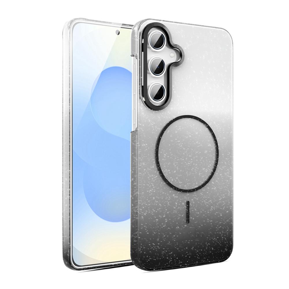 KEYSION Luxury Gradient Glitter Magnetic Phone Case for Samsung Galaxy A55 5G A35 A25 A15 A05S Transparent Hard PC Shockproof Cover