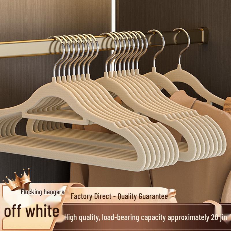 Semi-Circular Non-Slip Flocked Hanger: Traceless, No Shoulder Bumps, Shed-Free, Ideal for Home and Dorm Drying.