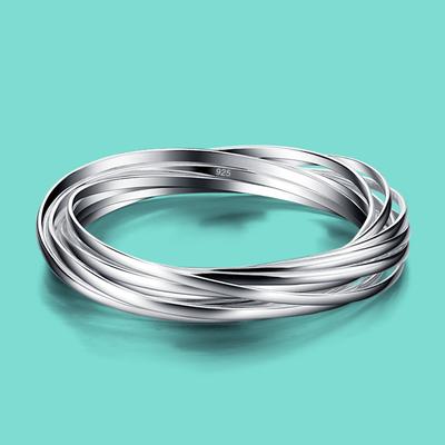 Pulseira de prata esterlina 925 para mulher, design de superfície polida, pulseira exótica, charme para festa, clube, pulseira de pulso, pulseira de pulso