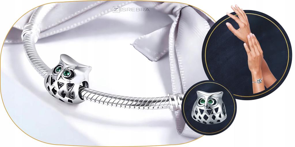 Owl Charms 925 Bead Pendant Colorful Zircons