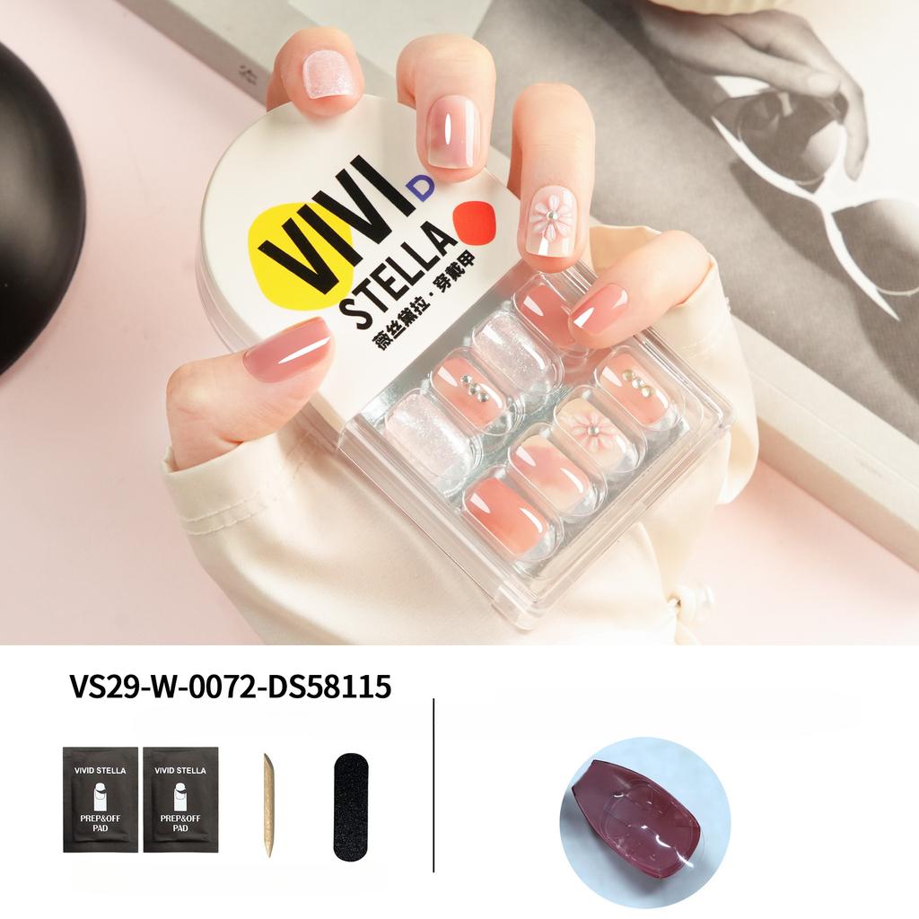30 Pieces of Glue-back Nail Wear Nail Patches Finished Nail Pieces Short Ladder Short Square Nail Art Pieces