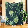 A Floral Patterned Fleece Blanket, Featuring High-Definition Digital Printing, Suitable for All Seasons, Cooling Blanket, Made of 100% Soft And Skin-F