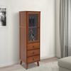 Tall Wooden Sideboard Storage Buffet Cabinet w/ Door & 3 Drawers, for Dining Room Kitchen Hallway Entryway, 32W x 29D x 110H cm
