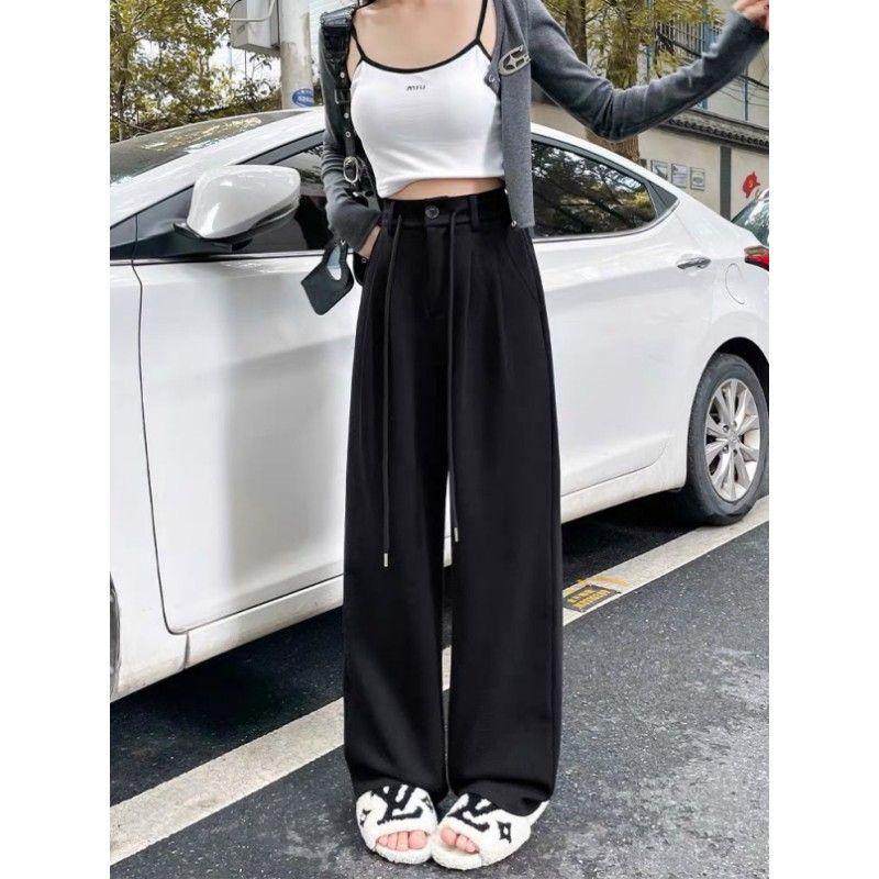 

Повседневные брюки для женщин, облегающие, с высокой посадкой, драпирующиеся, зауженного кроя, широкие брюки, прямые, спортивные штаны XXL