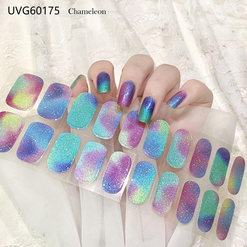 Transparent Nude UV Gel Nail Art Stickers: Semi-Cured, Semi-Baked Manicure Sheets