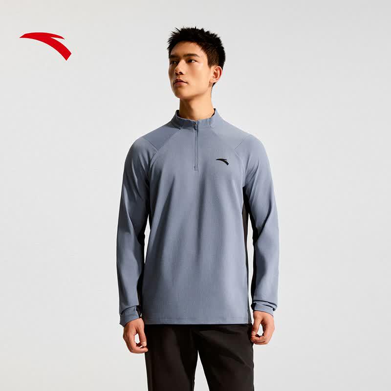 Anta Men's Zero Pressure Half-Zip Long-Sleeve T-Shirt
