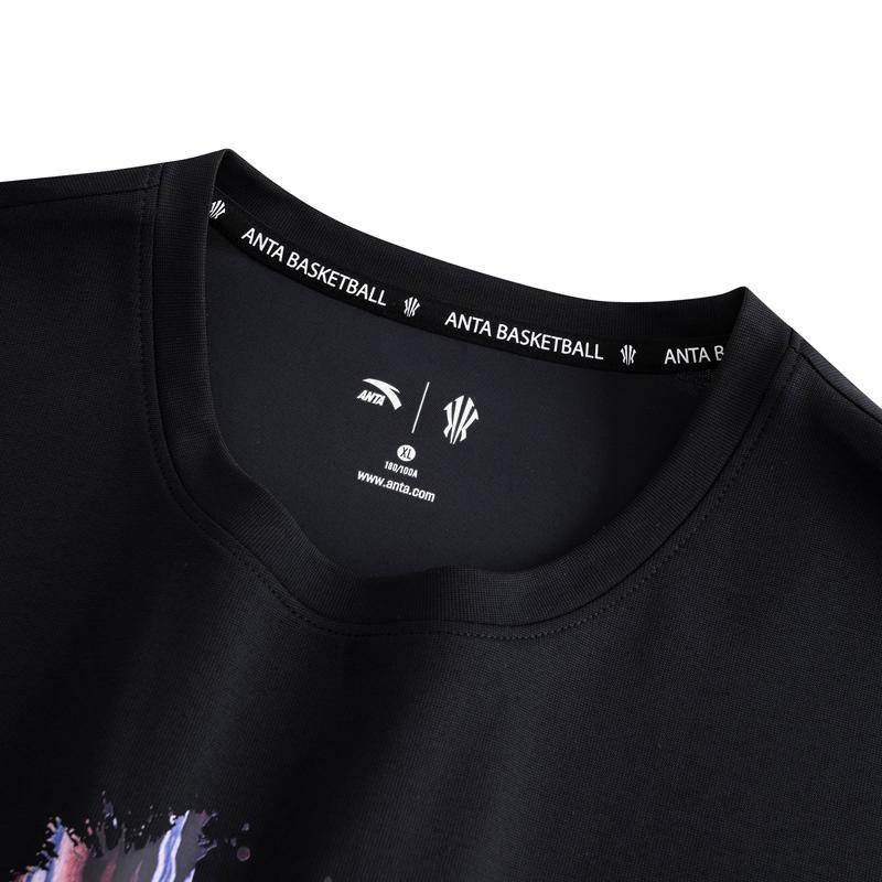 Anta Kyrie Series Basketball Logo Print Classic Simple Fashion Trendy Versatile Casual Comfortable Crew Neck Pullover Loose Couple T-Shirt 972621107-2