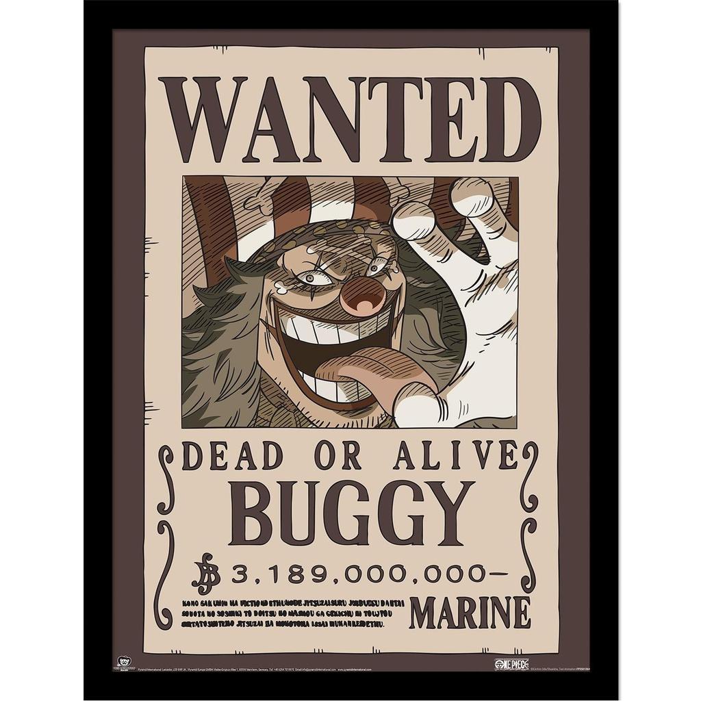 One Piece Wanted Buggy Framed Poster