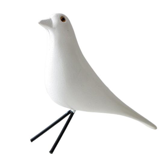 

Деревянная красочная фигурка птицы, расписанная вручную статуя птицы, имитация скульптуры животного, украшение для домашнего офиса белый