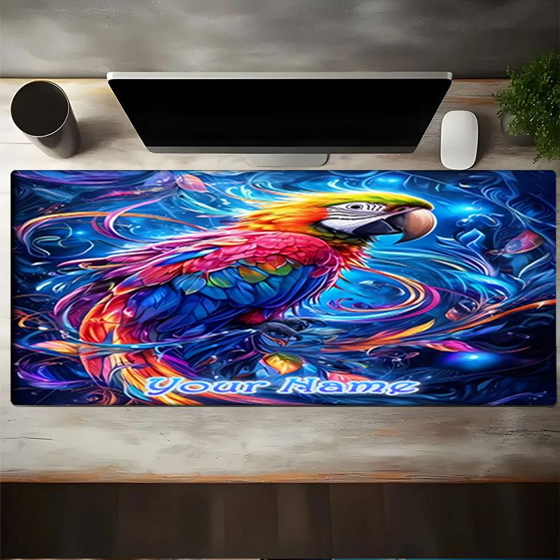 1PC Custom Name Colorful Parrot Fantasy Mouse pad, keyboard and mouse desk pad, for computer notebook Birthday Gift For Any Room Or Office