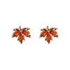 Female Niche Personality Red Maple Leaf Earrings