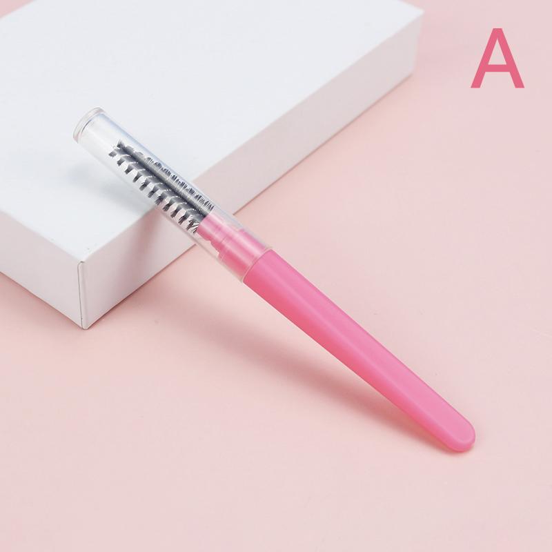 1Pcs Portable Short Spiral Eyebrow Brush With Transparent Dust Cover Eyelash Comb Lip Brush Eyebrow Extension Makeup Tool