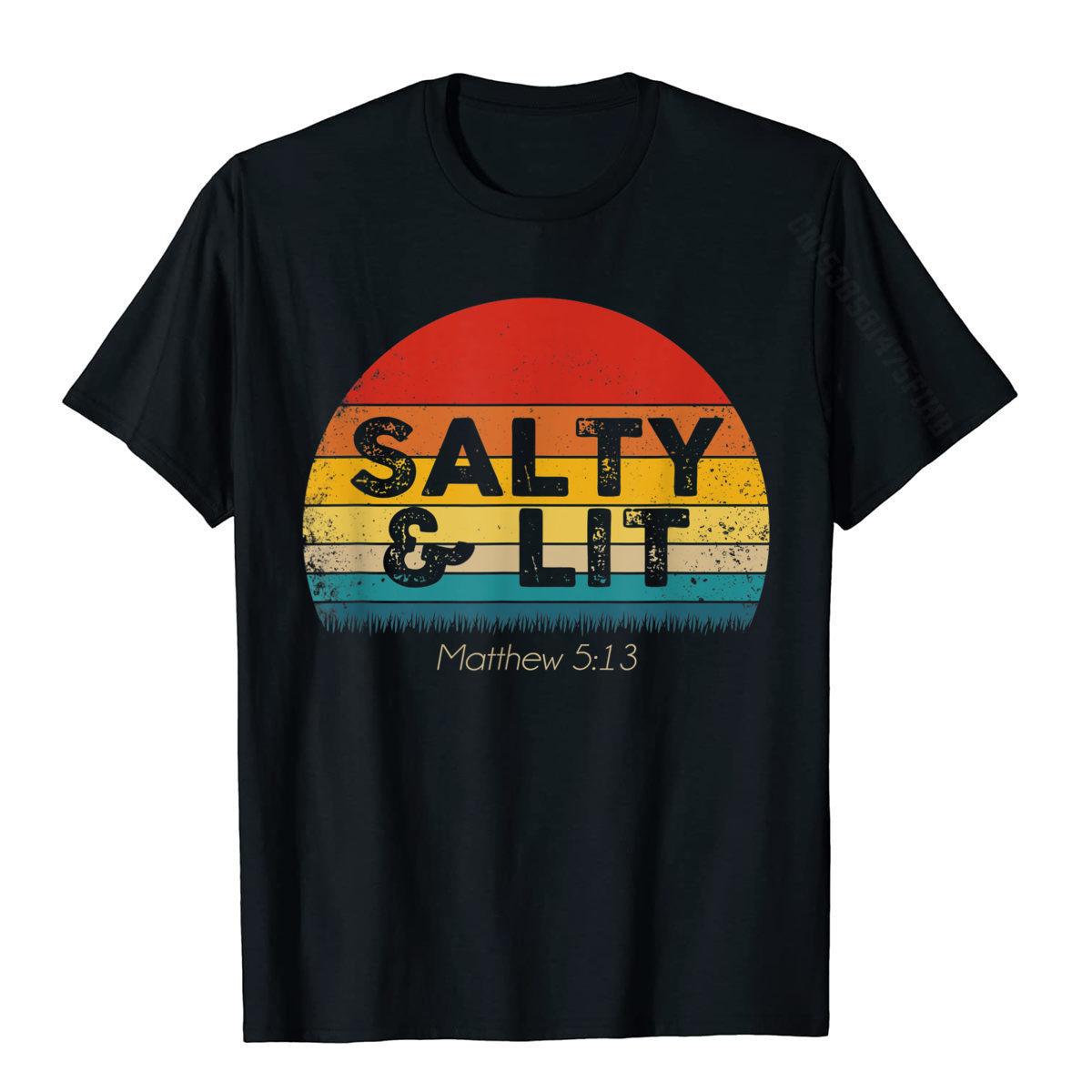 

Funny Christian T Shirt Salty Lit Gift Tshirts Tops Tees Popular Cotton Normal Personalized Men 3XL чорний