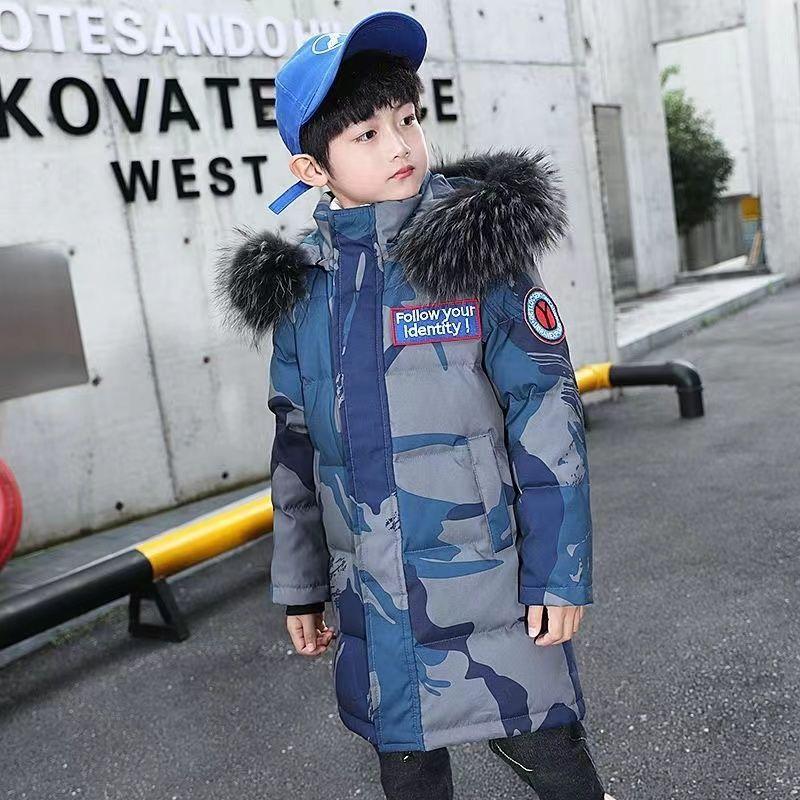 Winter Kids Coat Outdoor Casual Thickened Medium Length Boys Camouflage Cotton Padded Coat Fashion Warm Outerwear Child Clothing