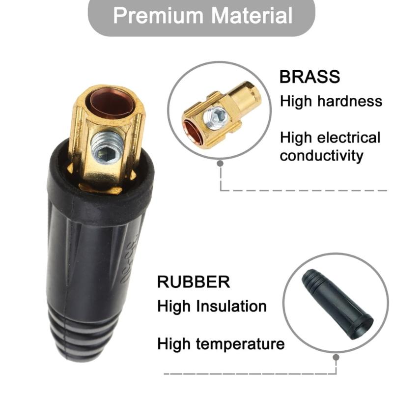 2ks svařovací kabel, pár rychlospojek 200Amp-300Amp (#4-#1) 35-50 SQMM pro příslušenství svářeček