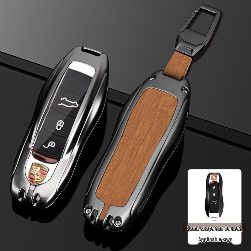 Porsche Macan, Cayenne, Panamera, 718/911 Full Wrap Key Shell Case & Chain