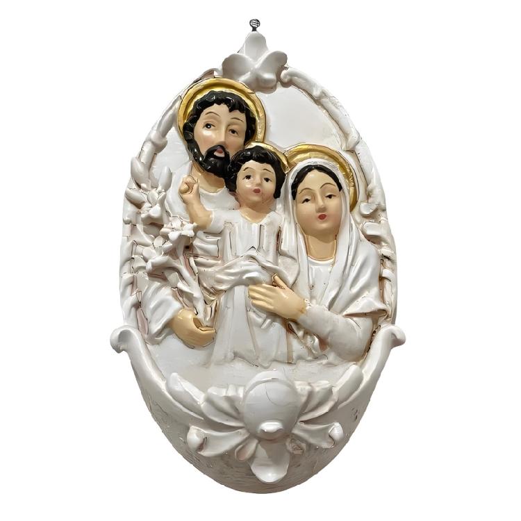 Catholic Resins Holy Water Font Catholic Holy Family Figurine Wall Hanging Decors for Home Entrance Church Decors Gift белый