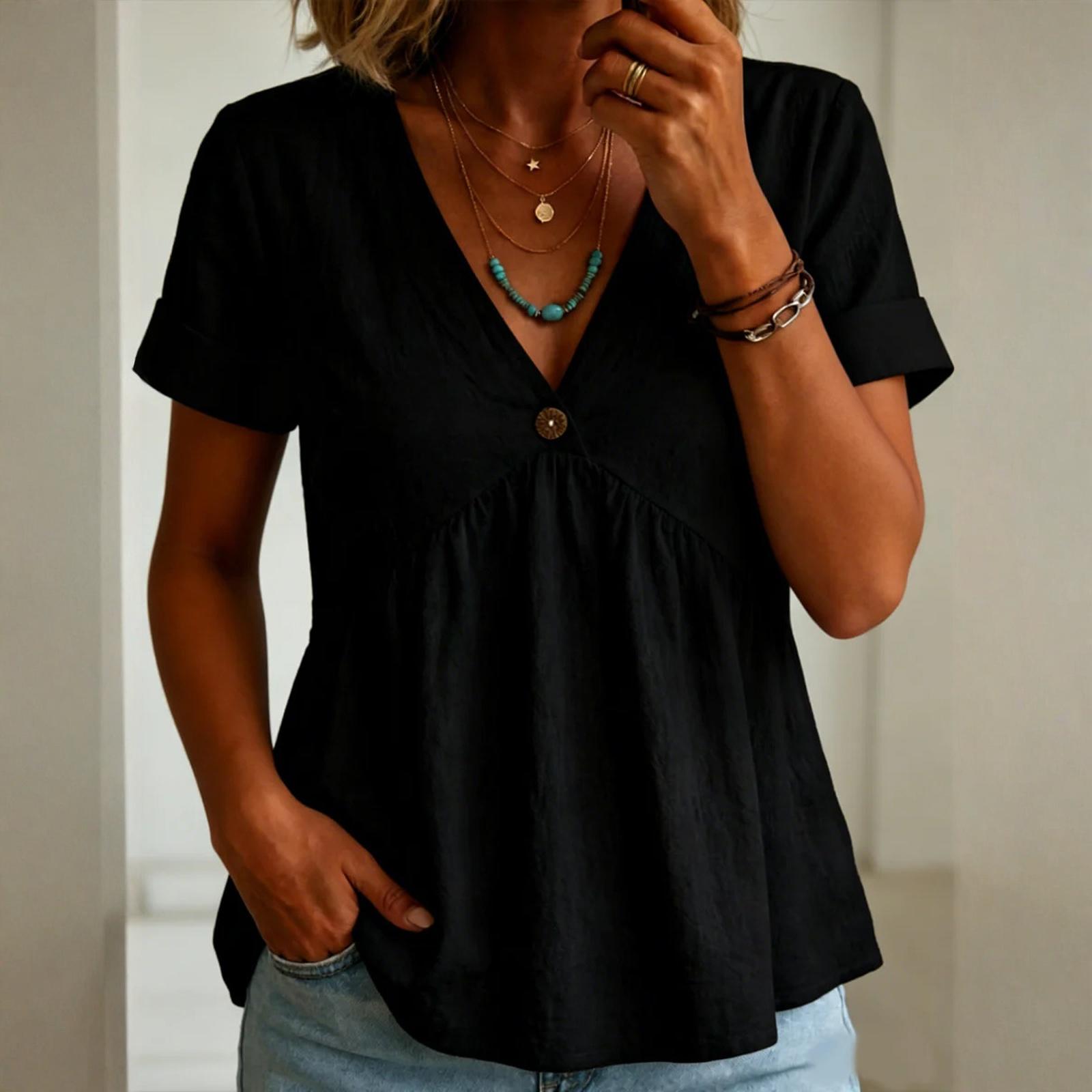 Women s Fashionable Loose Casual Summer Cotton Linen Camisole T-shirt L чёрный