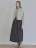 Avang Tartan Check Pleated Maxi Skirt - Brown