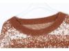 Women's Rhinestone Stripe Loose Sweater - High-End Autumn/Winter Fashion Pullover, Korean Style