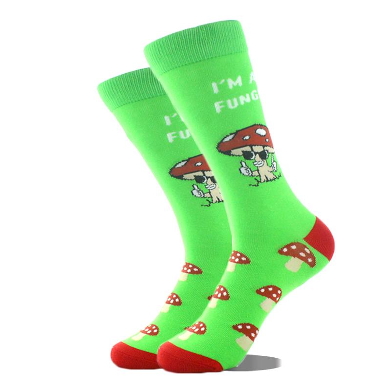 Cool Design Avocado Crew Socks Men Creative Eye Guitar Bus Pattern Sokken Duck Cat Fox Otter Animals Divertidos Chaussette Sox