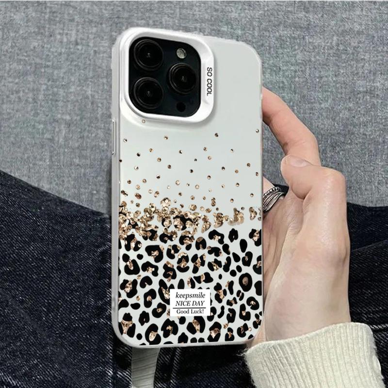 Custodia per Telefono con Design a Punti Dorati e Stampa Leopardo per Xiaomi 17 Pro Max Xiaomi 15 T Pro 14 T Pro 13 T 12 T Mi 11 Lite 5G Cover Morbida