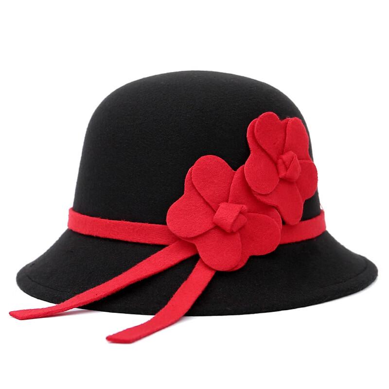Women's Korean Style Flower Faux Wool Winter Hat