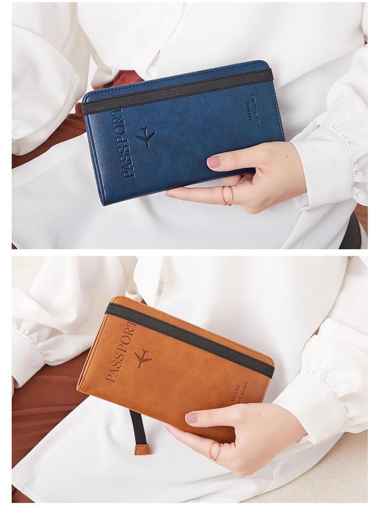 Xiangyin Dámská Velkokapacitní Multifunkční Kožená Peněženka a Cestovní Pasová Spojka