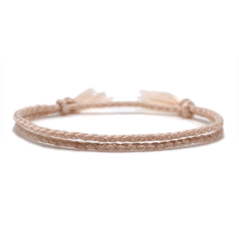 Dopamine Multicolor Cotton Hand-Woven Bracelet - Ladies Simple Bangle